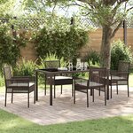 vidaXL Ensemble de salle à manger pour jardin 5 Pièces Marron Poly rotin