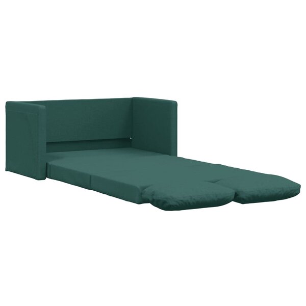 vidaXL Canapé-lit 2 en 1 vert foncé 112x174x55 cm tissu