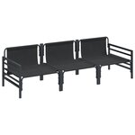 vidaXL Ensemble de canapé de jardin 3 Pièces Anthracite Acier