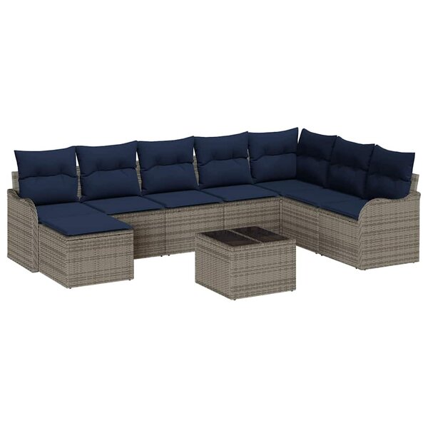 vidaXL Ensemble de canapé de jardin Gris polyrotin