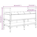 vidaXL Banc à chaussures sonoma gris 85 5x42x57 5 cm bois d'ingénierie