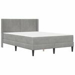 vidaXL Cadre de lit avec matelas Gris clair 120 x 190 cm Velours