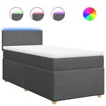 vidaXL Sommier à lattes de lit avec matelas Gris foncé 90x200 cm Tissu