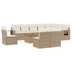 vidaXL Salon de jardin 11 Pièces avec coussins beige résine tressée