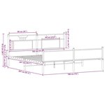 vidaXL Cadre de lit en métal sans matelas chêne fumé 180x200 cm