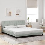 vidaXL Cadre de lit sans matelas Hanko gris clair 180x200 cm velours