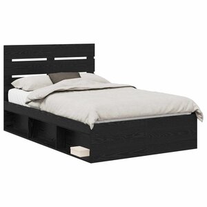 vidaXL Cadre de lit Noir 120 x 190 cm Bois de pin massif