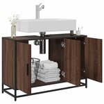 vidaXL Armoire de lavabo de salle de bain chêne marron 90x33x60 cm