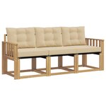vidaXL Ensemble de canapés d'extérieur 3 Pièces Blanc et Beige