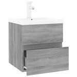 vidaXL Meuble lavabo avec bassin intégré Sonoma gris Bois d'ingénierie