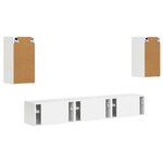 vidaXL Ensemble meuble TV 5 Pièces Blanc brillant Bois d'ingénierie