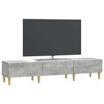 vidaXL Meuble TV Gris béton 147 x 34 5 x 30 cm Bois d'ingénierie