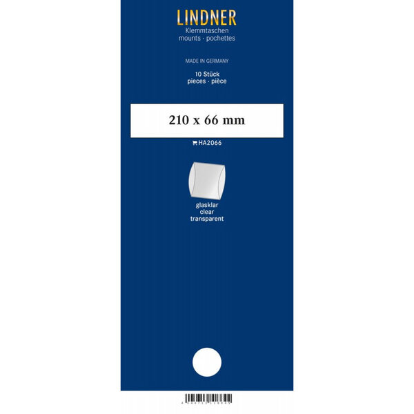 Bandes double soudure 210 x 66 mm pour timbres-poste. Fond - Transparent