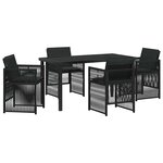 vidaXL Ensemble de salle à manger pour jardin 5 Pièces Noir Poly rotin