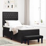vidaXL Lit à ressorts avec matelas Noir 90 x 200 cm Velours