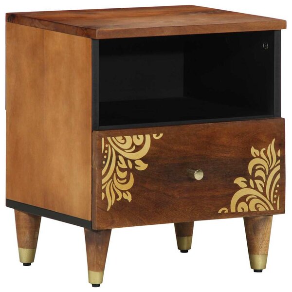 vidaXL Cabinet de chevet avec tiroir marron miel 40 x 33 x 46 cm