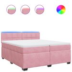 vidaXL Sommier à lattes de lit avec matelas Rose 200x200 cm Velours