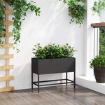 vidaXL Bac de jardin surélevé Noir 60 x 26 x 45 cm Acier
