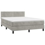 vidaXL Sommier à lattes de lit avec matelas LED Gris clair 140x200 cm