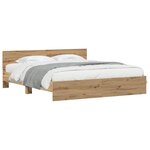 vidaXL Cadre de lit avec tête de lit Chêne artisanal 203 x 185 x 70 cm