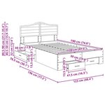 vidaXL Cadre de lit Bois ancien 120 x 190 cm Bois d'ingénierie