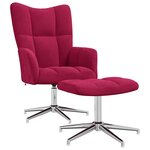 vidaXL Chaise de relaxation avec tabouret Rouge bordeaux Velours