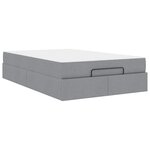 vidaXL Cadre de lit avec matelas Gris clair 120 x 200 cm tissu