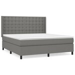vidaXL Sommier à lattes de lit avec matelas Gris foncé 180x200cm Tissu