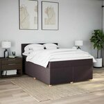 vidaXL Sommier à lattes de lit avec matelas Marron foncé 140x190 cm