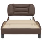 vidaXL Cadre de lit avec lumières LED marron 80x200 cm similicuir