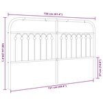 vidaXL Tête de lit métal noir 150 cm