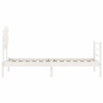 vidaXL Cadre de lit avec tête de lit blanc petit simple bois massif