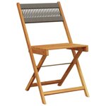 vidaXL Ensemble à manger de jardin 5Pièces gris polypropylène bois massif
