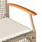 vidaXL Salon de jardin avec coussins 4 Pièces beige résine tressée