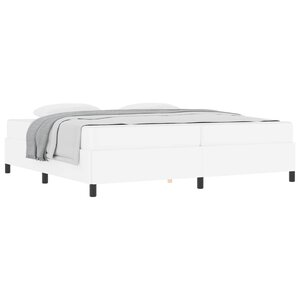 vidaXL Cadre de lit avec matelas Blanc 200 x 200 cm tissu