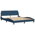 vidaXL Lit avec matelas bleu 160x200 cm tissu