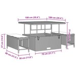 vidaXL Ensemble de canapé de jardin avec coussin 8 Pièces Noir polyrotin