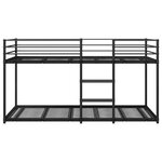 VidaXL Lit superposé sans matelas noir 90x190 cm acier