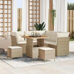 vidaXL Ensemble de canapé de jardin avec coussin 8 Pièces beige et crème