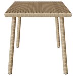 VidaXL Table basse de jardin rectangulaire beige 80x40x37 cm rotin