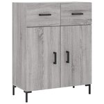 vidaXL Buffet haut Sonoma gris 69 5x34x180 cm Bois d'ingénierie