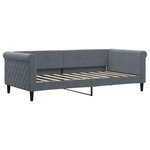 vidaXL Lit de jour avec gigogne et matelas gris foncé 90x190cm velours
