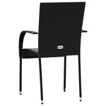 vidaXL Chaises empilables d'extérieur lot de 4 Résine tressée Noir