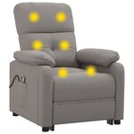 vidaXL Fauteuil de massage Taupe Tissu