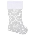 vidaXL Jupe de sapin de Noël de luxe avec chaussette Blanc 122cm Tissu