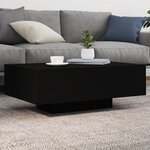 vidaXL Table basse avec lumières LED noir 85x55x31 cm