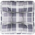 vidaXL Coussin de palette motif à carreaux gris 60x60x12 cm tissu