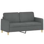 vidaXL Ensemble de canapés 2 Pièces avec coussins Gris foncé Tissu