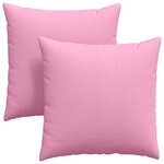 vidaXL Coussins de canapé 2 pc tissu Rose 60 x 60 cm