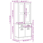 vidaXL Buffet VIKEN noir 80x40x190 cm bois massif de pin
